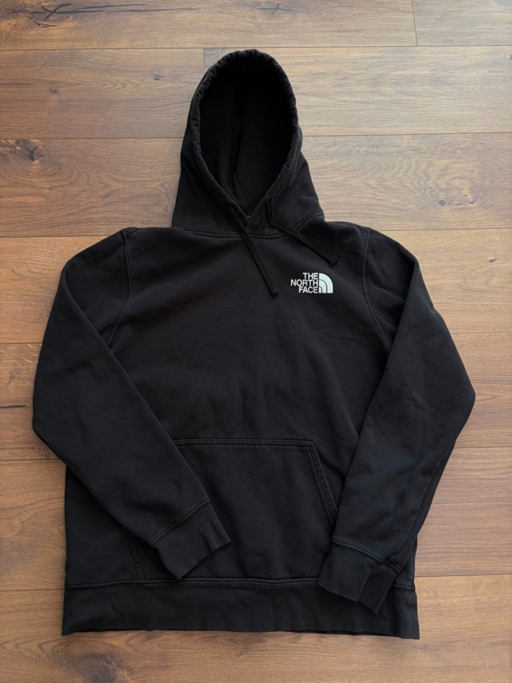 The North Face Men’s Black Crewneck Hoodie with White Logo